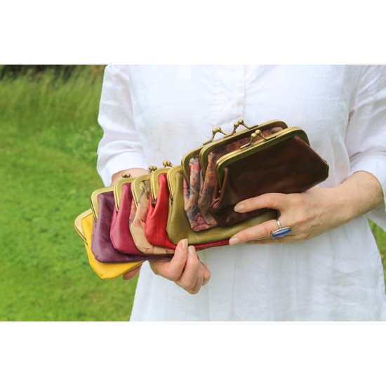 Miranda Red Coin purse with cards leather